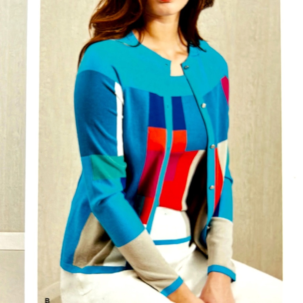 NWT Carlisle Colorblock Multi Color Cardigan